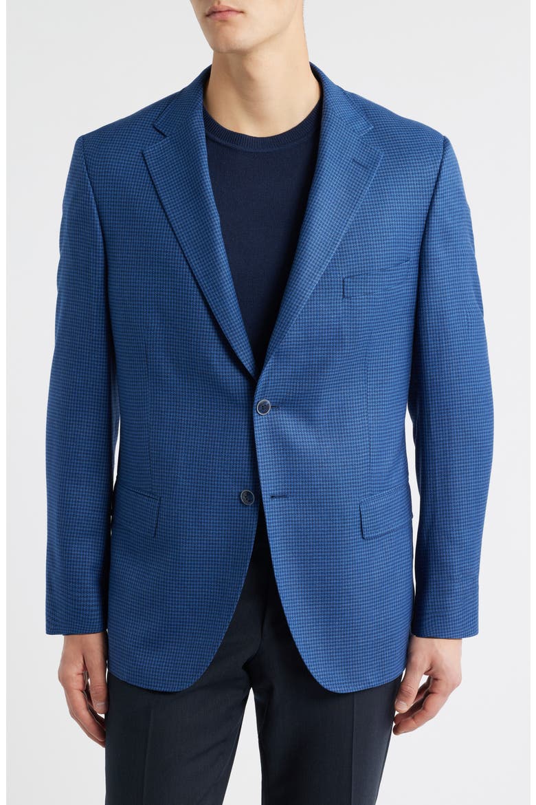 Hyperlight Soft Blue Houndstooth Wool & Silk Sport Coat, Main, color, BLUE