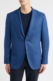 Peter Millar Hyperlight Soft Blue Houndstooth Wool & Silk Sport Coat