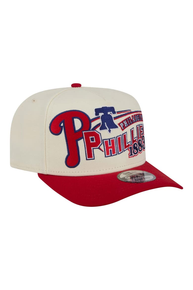 Men's New Era  Cream/Red Philadelphia Phillies Classic A-Frame 9FIFTY Snapback Hat, Main, color, Cream