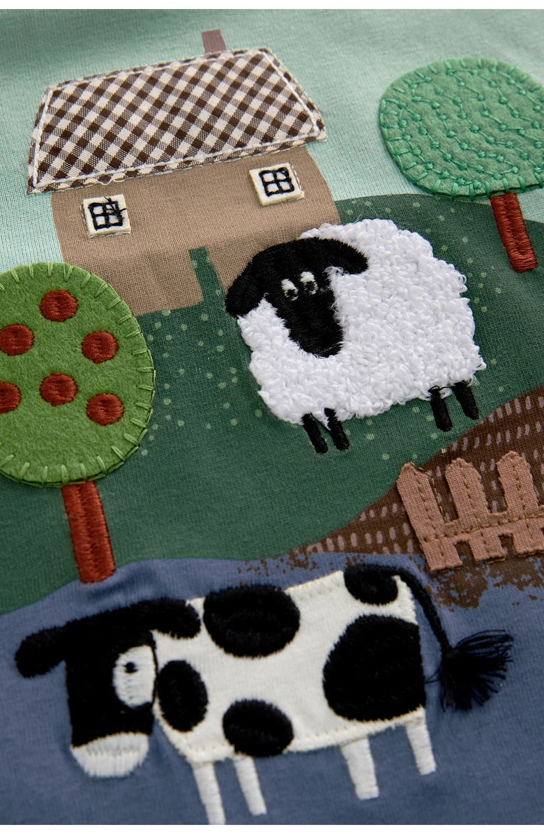 NEXT Kids' Farm Animal Appliqué Long Sleeve Cotton T-Shirt, Alternate, color, 