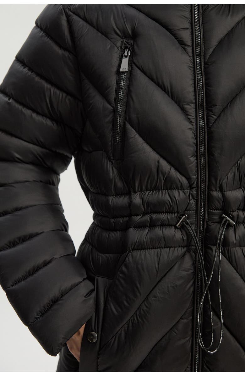 Karen Millen Lightweight Packable Maxi Coat, Alternate, color, Black