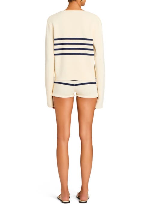 Shop Ser.o.ya Chrys Sweater In Eggshell/navy