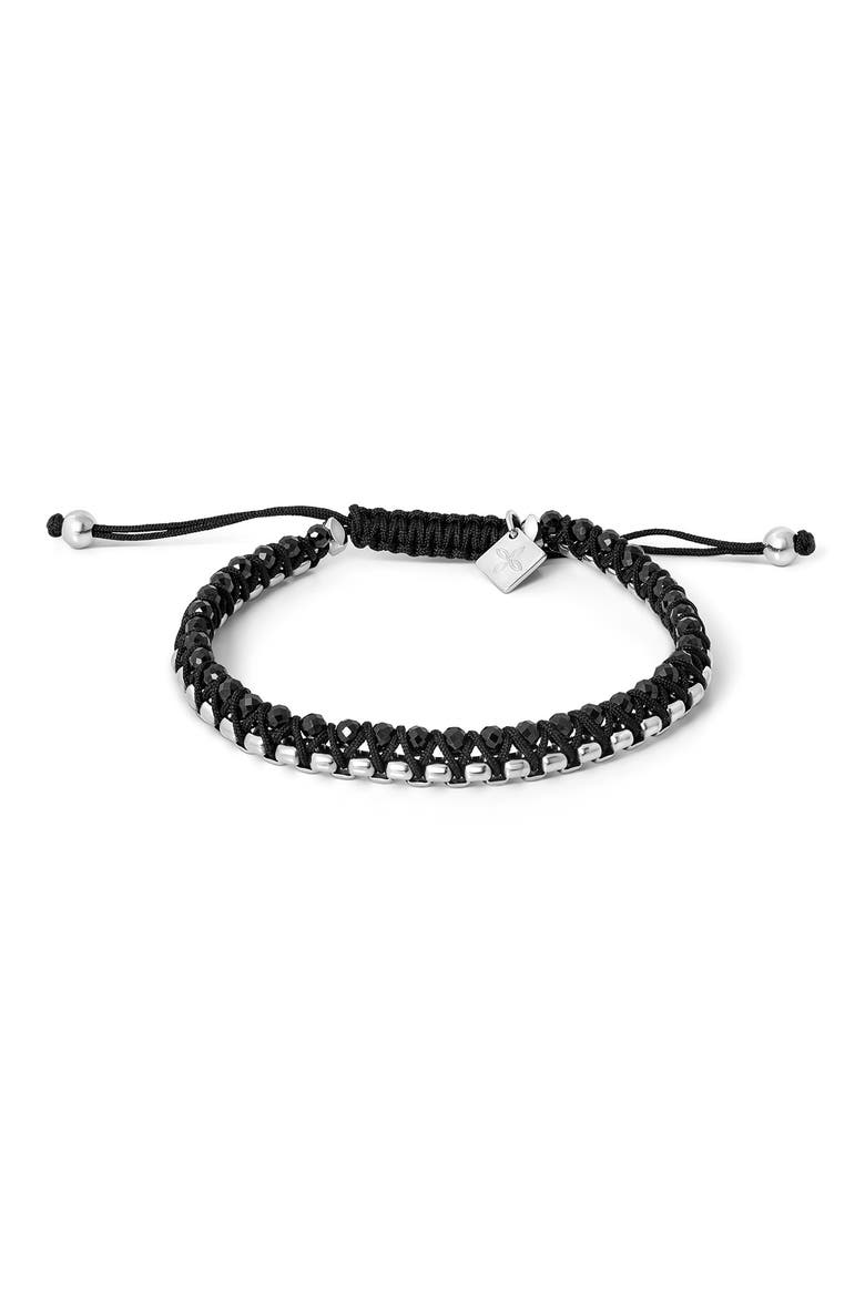 Black Agate Knot Friendship Bracelet, Main, color, BLACK