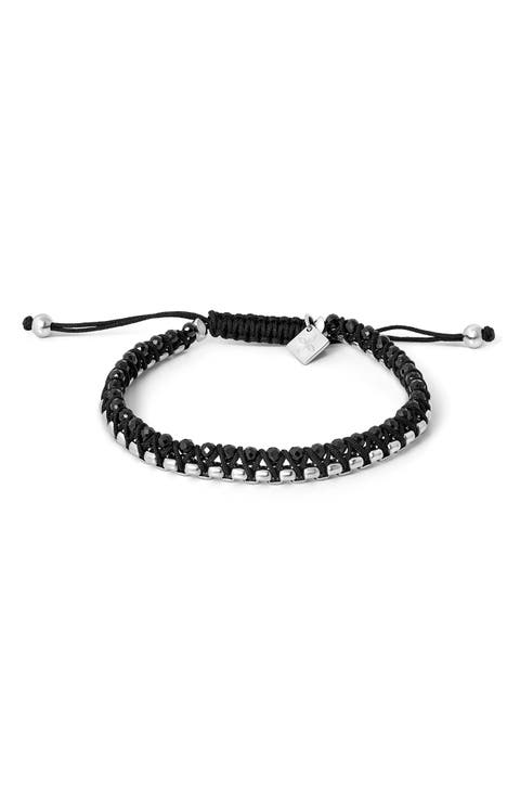 Black Agate Knot Friendship Bracelet