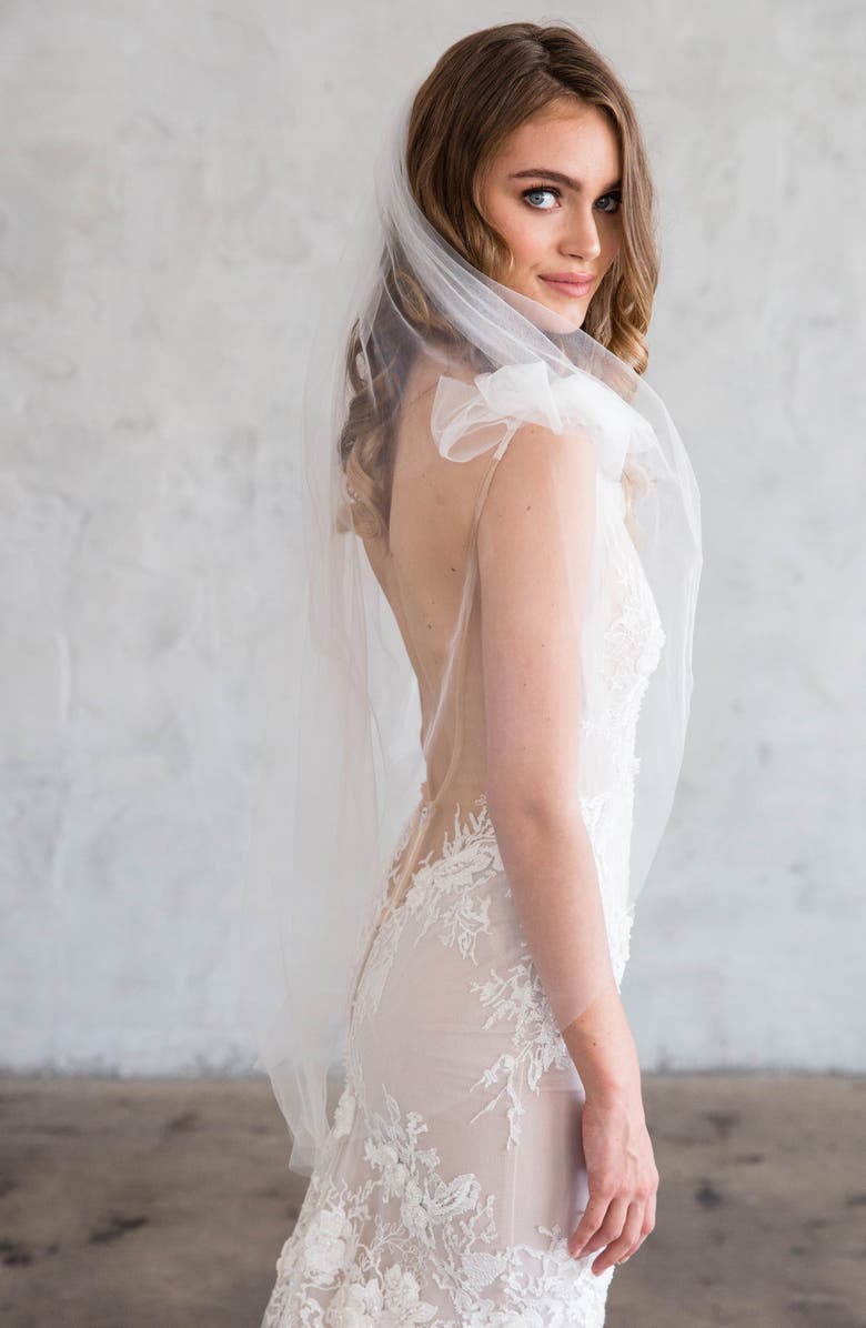 Brides & Hairpins Jean Tulle Fingertip Veil, Main, color, Ivory