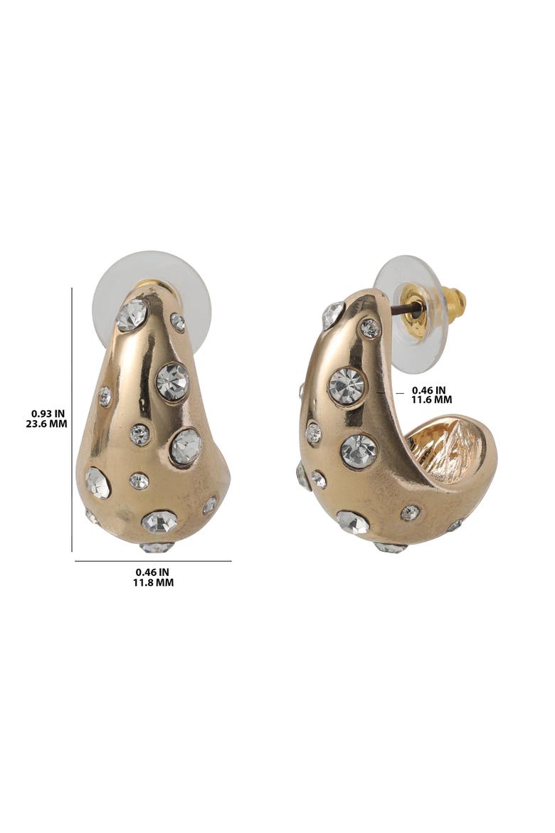 Gold-Tone Pavé Polka Dot Sculptural Hoop Earrings, Alternate, color, Gold-Tone