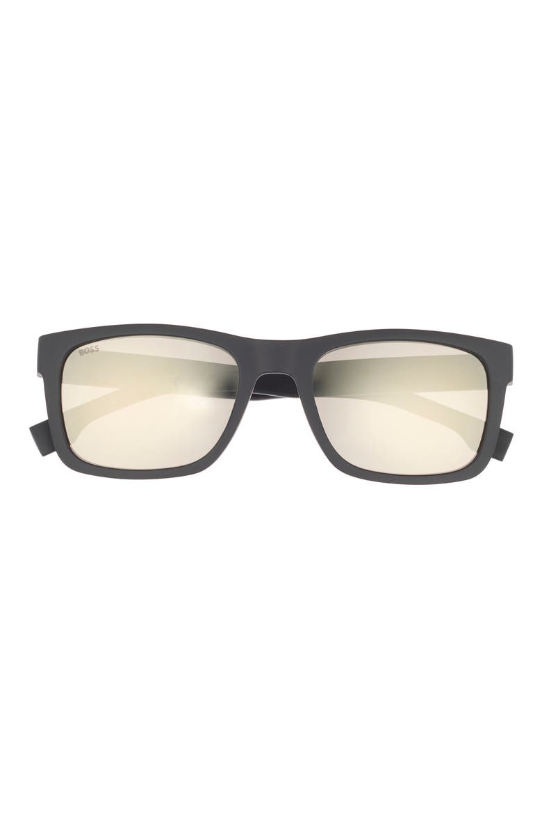 55mm Square Sunglasses, Main, color, MATTE BLACK