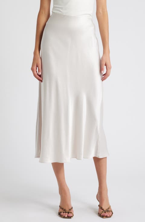 Anya Satin Midi Skirt