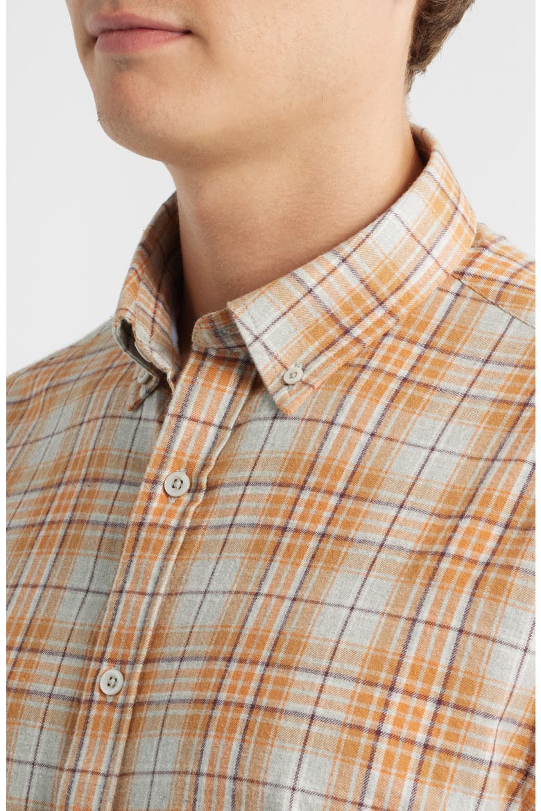 Vulcan Modern Fit Plaid Cotton Button-Up Shirt, Alternate, color, GOLDEN