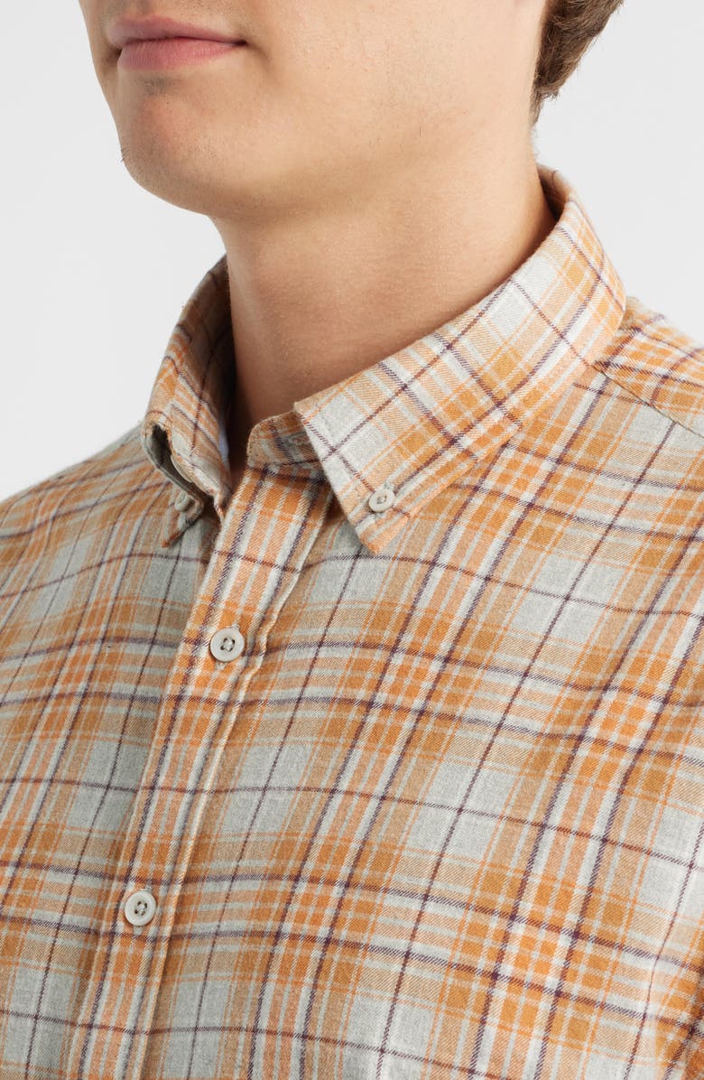 James Campbell Vulcan Trim Fit Plaid Cotton Button-Up Shirt, Alternate, color, Golden
