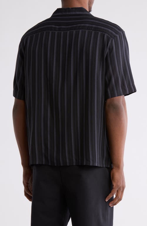 Abound Stripe Camp Shirt In Black