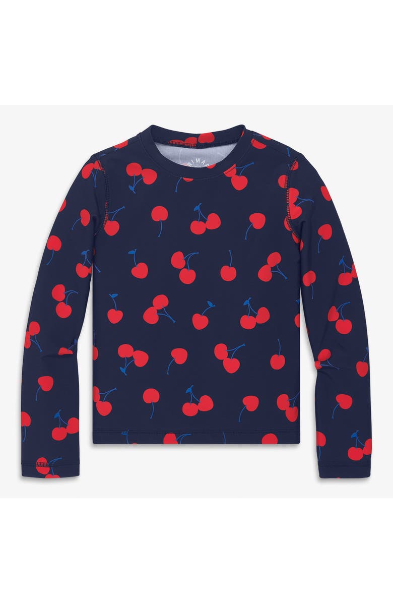 Primary Kids Long Sleeve Swim Top In Cherries, Main, color, Navy Cherries