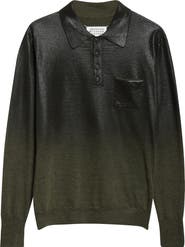 Maison Margiela Metallic Long Sleeve Polo