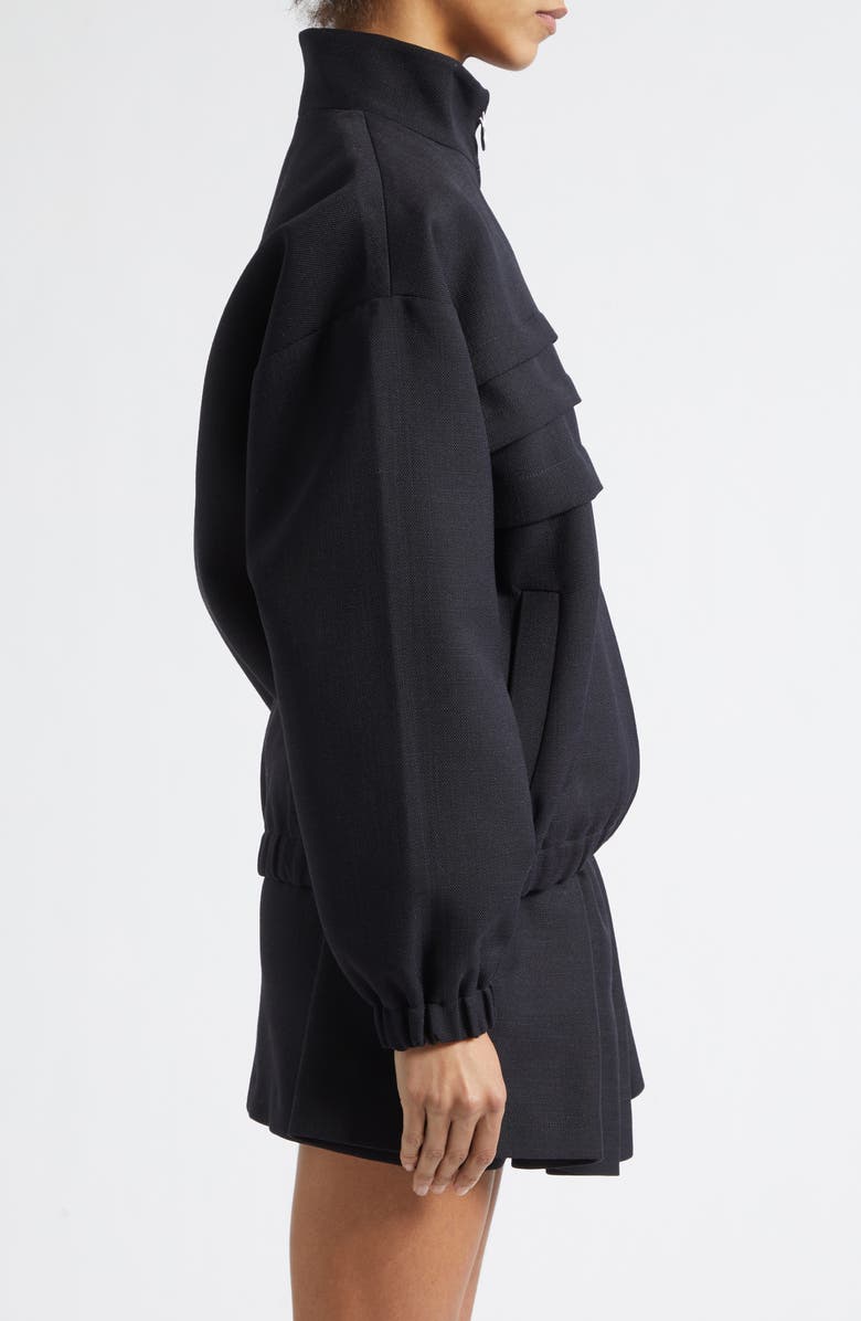 Shushu/Tong Oversize Tuck Hopsack Track Jacket, Alternate, color, Navy Blue