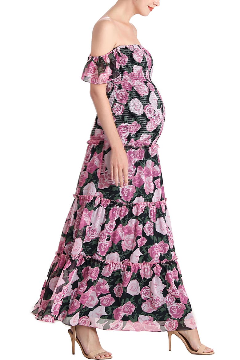 Acey Smocked Maternity Maxi Dress, Alternate, color, Multicolored