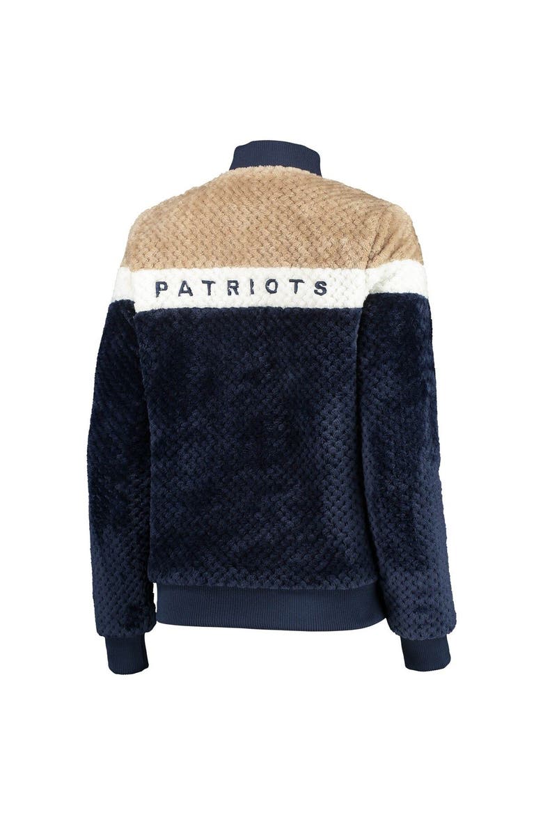 Women's G-III 4Her by Carl Banks Navy/Cream New England Patriots Riot Squad Sherpa Full-Snap Jacket, Alternate, color, Navy