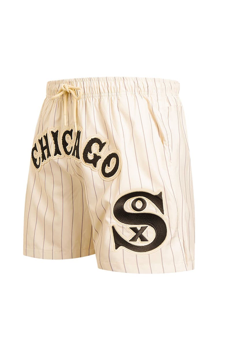 PRO STANDARD Men's Pro Standard Cream Chicago White Sox Pinstripe Retro Classic Woven Shorts, Alternate, color, 
