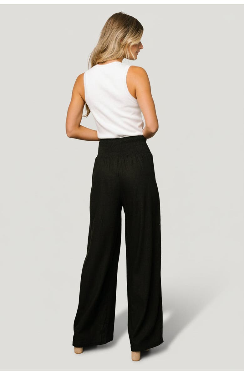 Baltic Børn Parvati Smocked Waist Pants, Alternate, color, Black