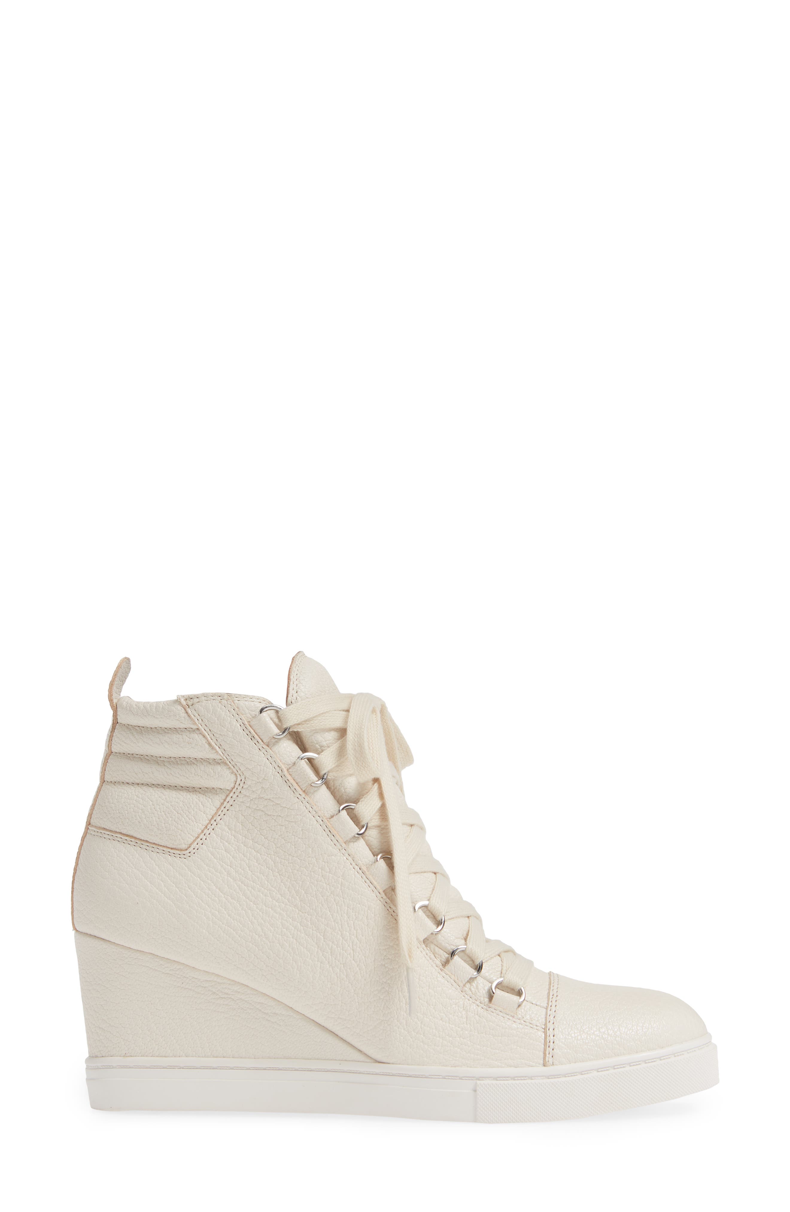 Fenton Wedge Sneaker, Alternate, color, IVORY TUMBLED LEATHER