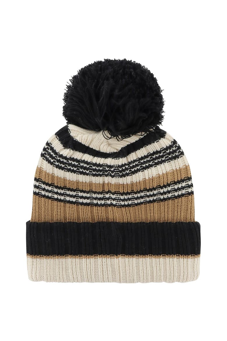 Women's '47 Khaki Auburn Tigers Barista Cuffed Knit Hat with Pom, Alternate, color, Khaki