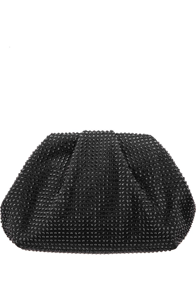 Nina Crystal Frame Satchel, Main, color, Black