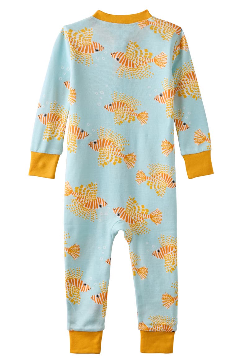 Shawn Footless Organic Cotton One-Piece Pajamas, Alternate, color, LION OF THE SEA