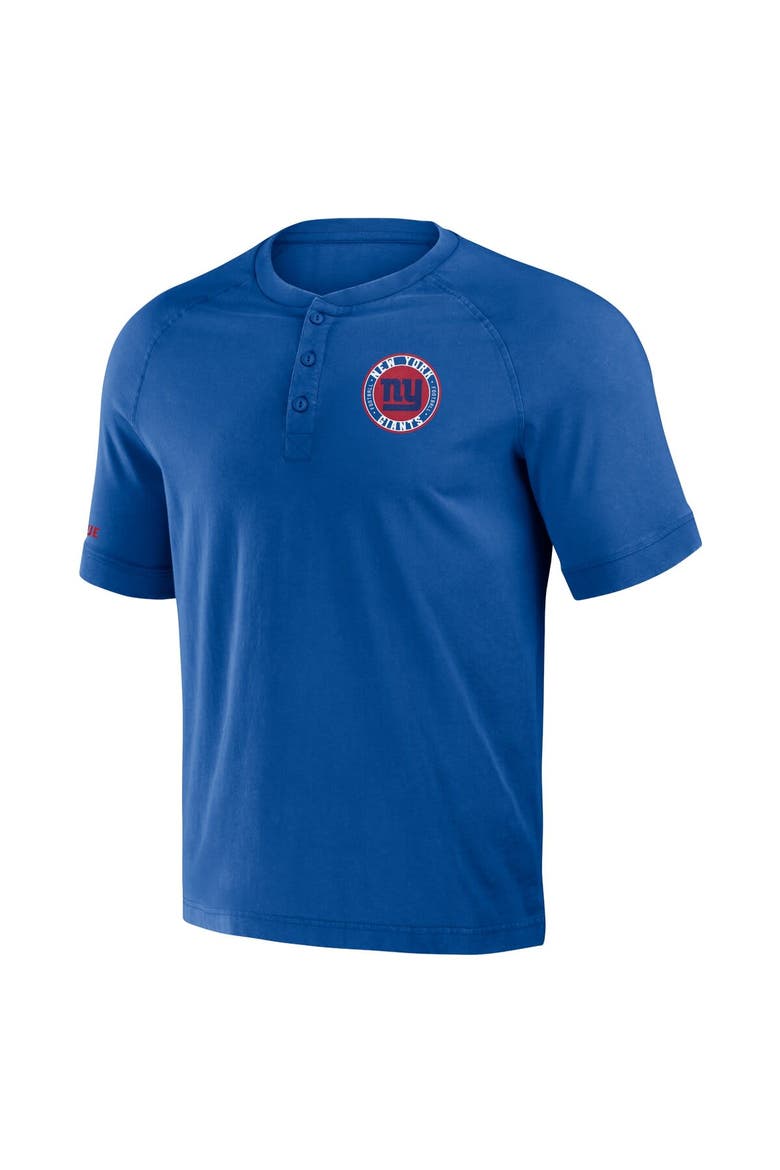 Men's NFL x Darius Rucker Collection by Fanatics Royal New York Giants Washed Raglan Henley T-Shirt, Alternate, color, Royal
