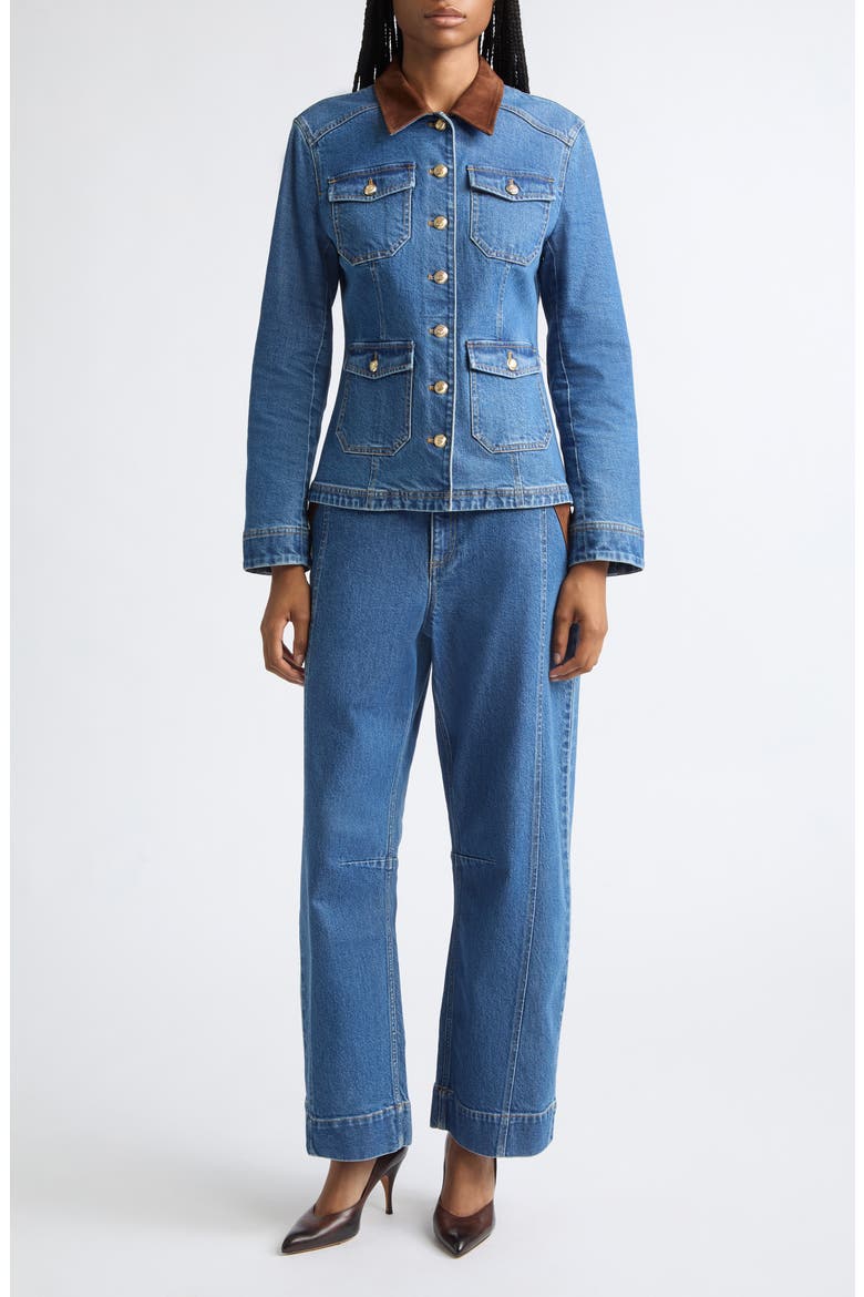 Katniss Denim Jacket, Alternate, color, SALT BREEZE/ DARK SEPIA