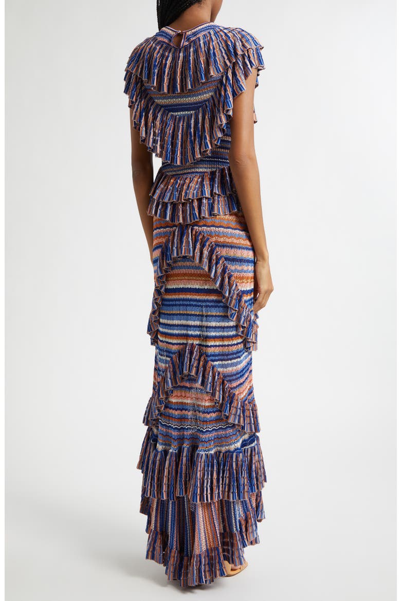 Raina Ruffle Lace Maxi Dress, Alternate, color, SUNSET