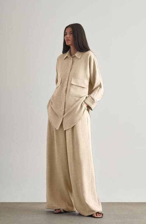 Mizalle Linen Tunic In Neutral