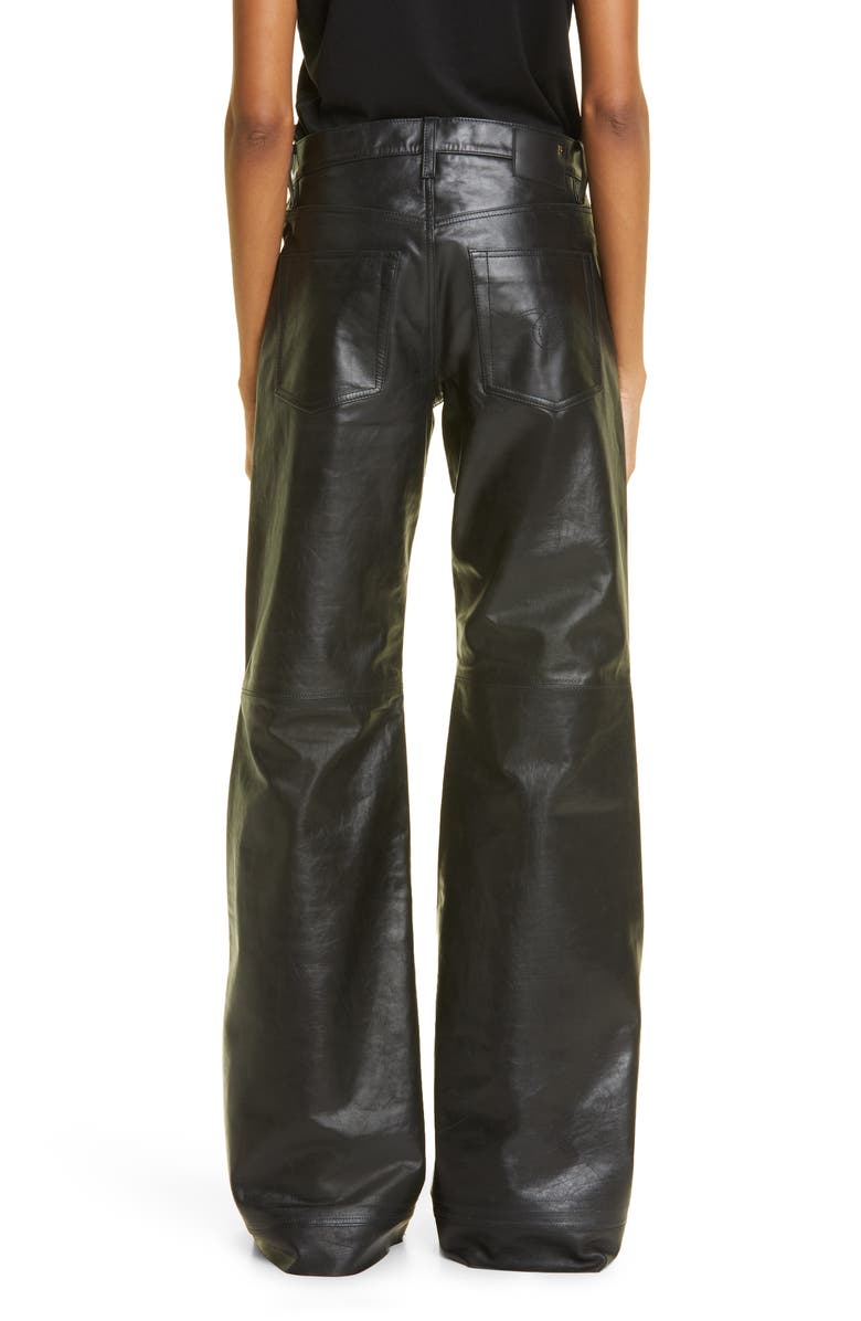 R13 Janet Relaxed Flare Leather Pants, Alternate, color, 