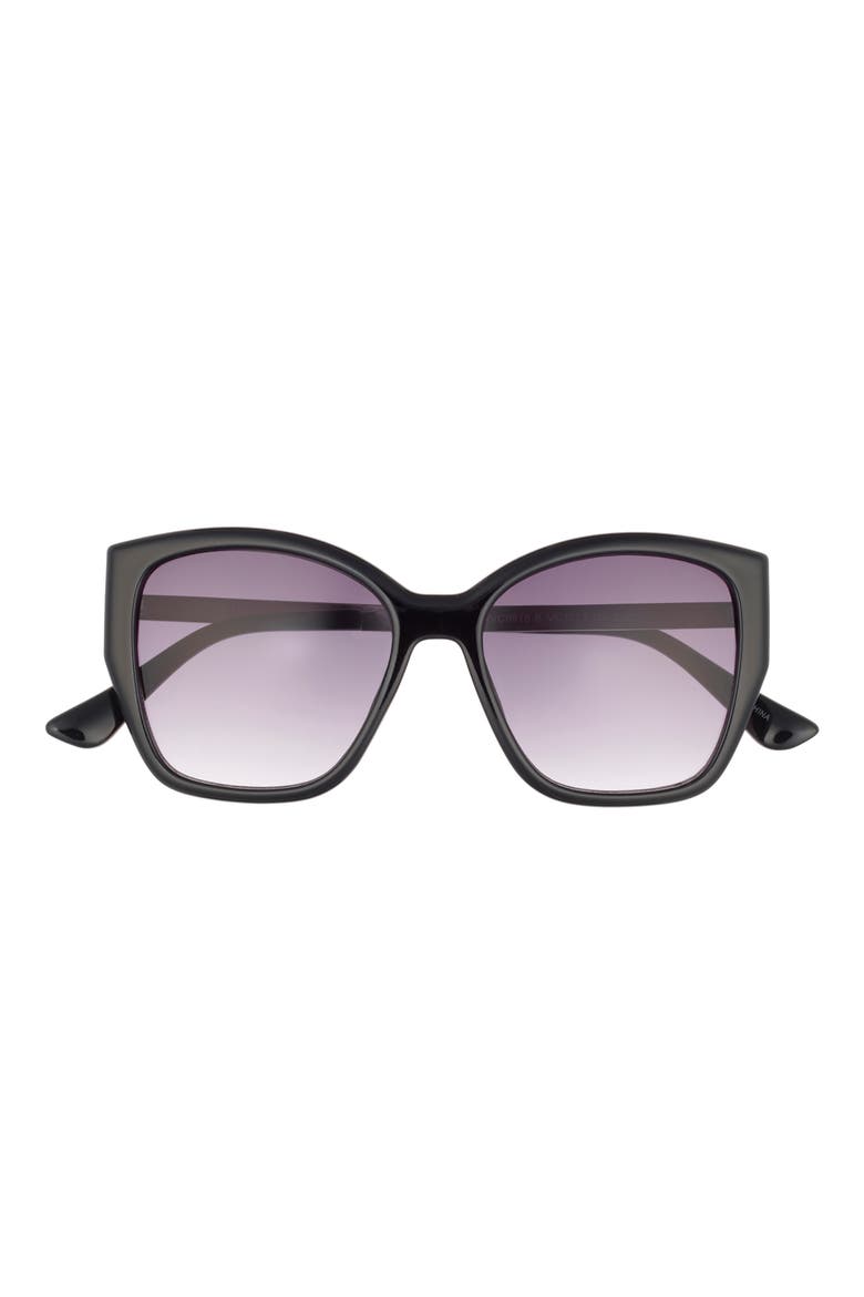 120mm Gradient Square Sunglasses, Main, color, BLACK