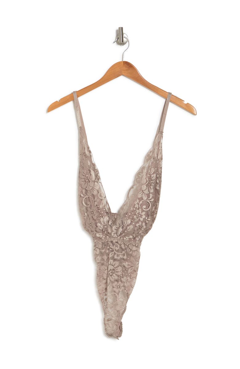 WISHLIST Lace Bodysuit, Alternate, color, Cocoa