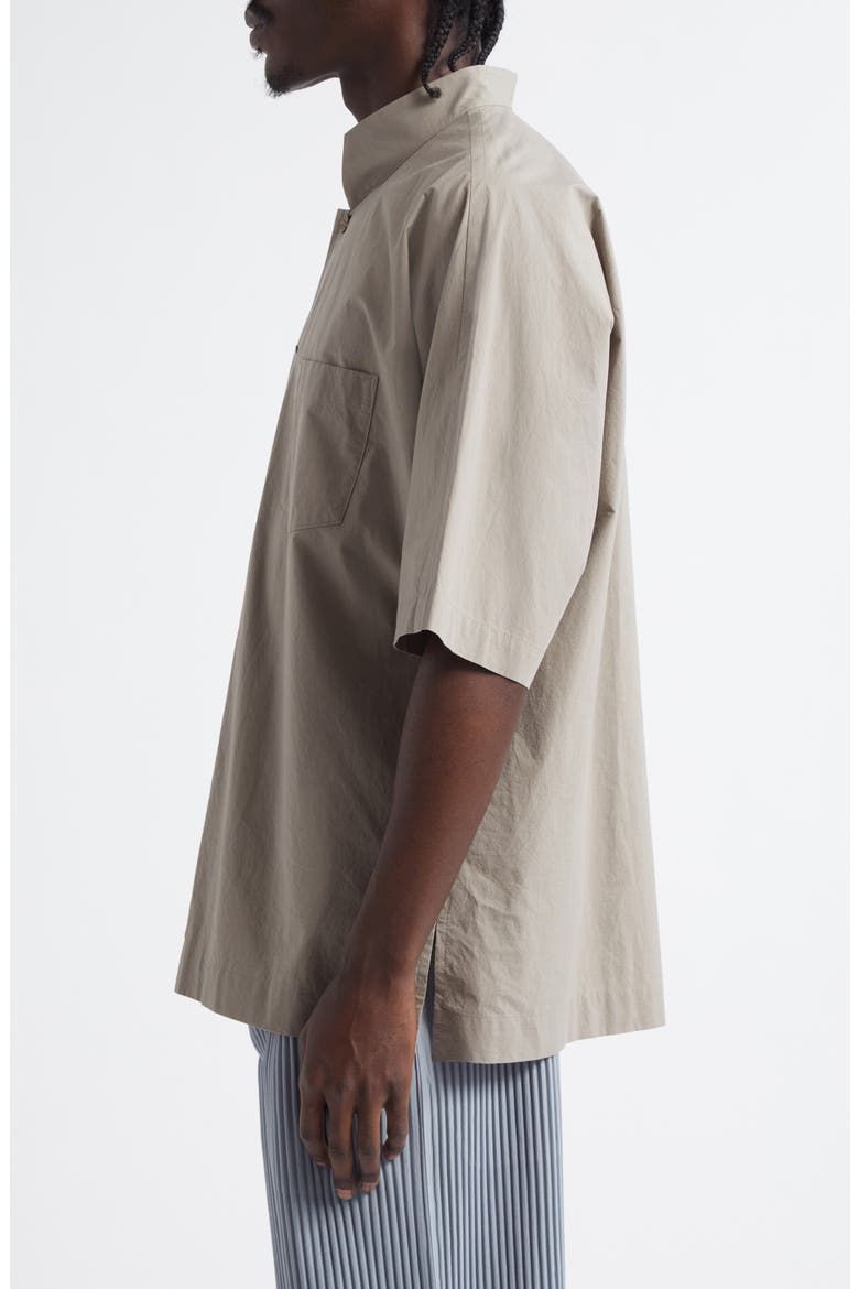 Cotton Button-Up Shirt, Alternate, color, GRAY