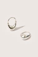 Otiumberg Sterling Silver Roscida Drop Hoop Earrings
