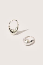 Otiumberg Sterling Silver Roscida Drop Hoop Earrings