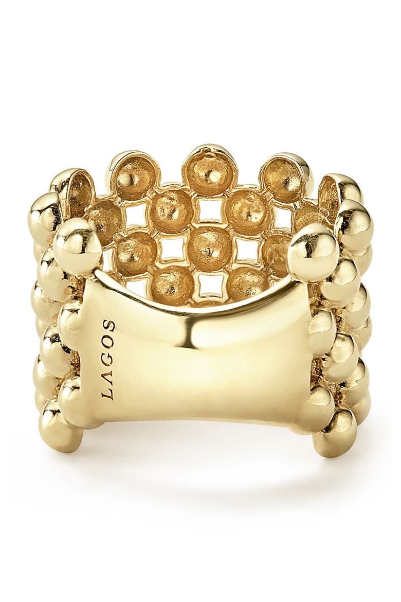 Caviar Gold Wide Band Ring, Alternate, color, GOLD