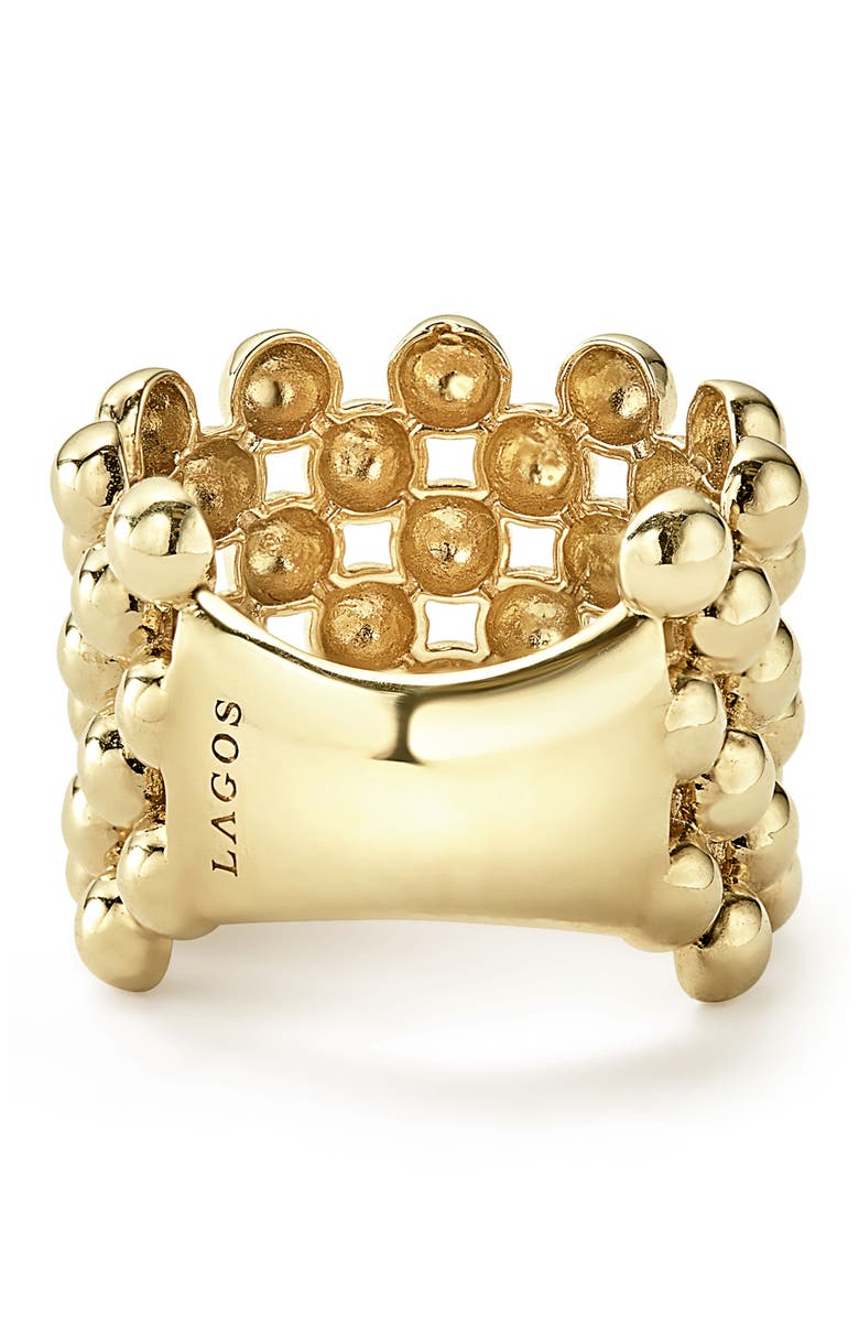 LAGOS Caviar Gold Wide Band Ring, Alternate, color, Gold