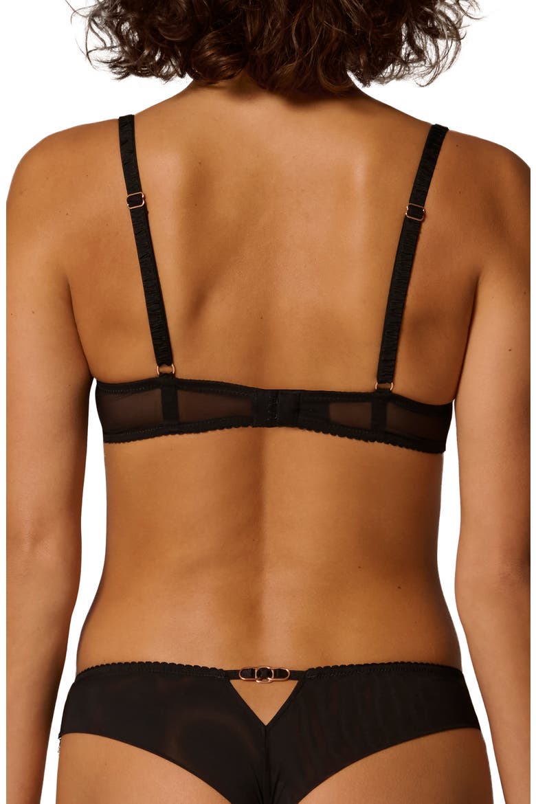 Idole Underwire Lace Demi Bra, Alternate, color, BLACK