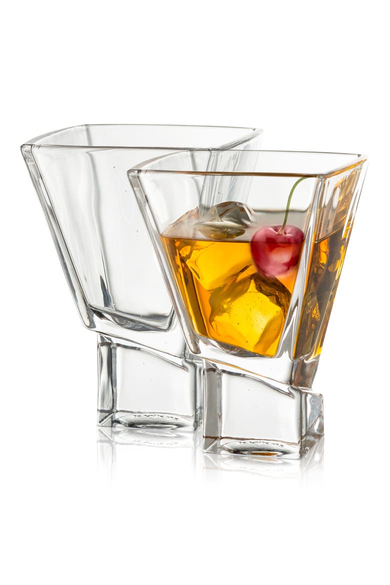 Carre Square Heavy Base Crystal Martini Glass - Set of 2, Alternate, color, CLEAR
