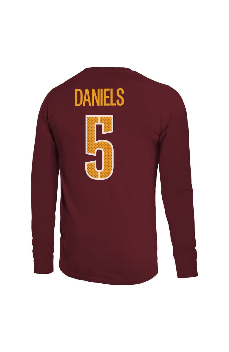 Majestic Threads Men's Majestic Threads Jayden Daniels Burgundy Washington Commanders Name & Number Non-Distressed Long Sleeve T-Shirt, Alternate, color, Burgundy