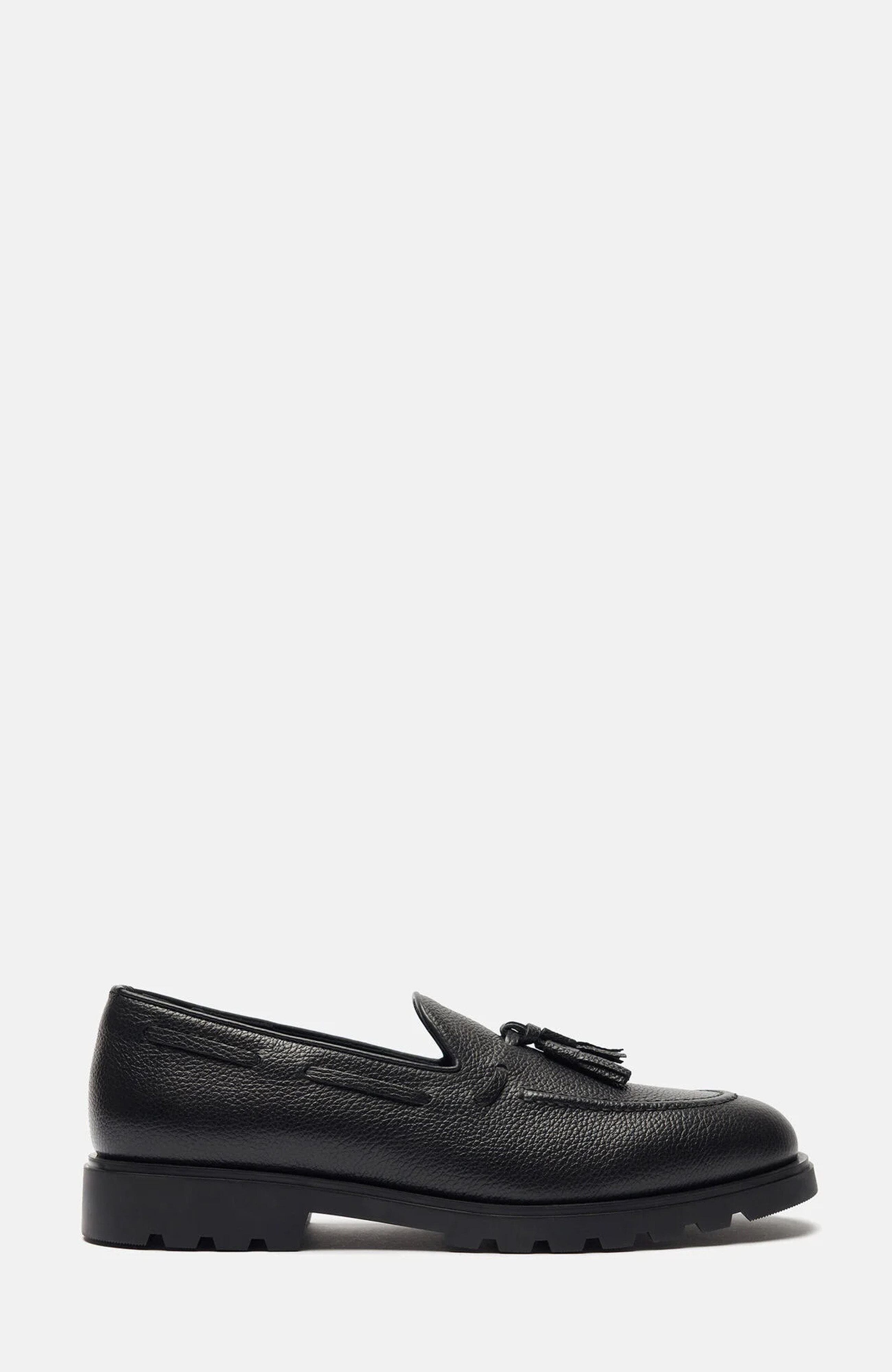 SCAROSSO Raffaello Loafers, Alternate, color, Black Grain- Calf