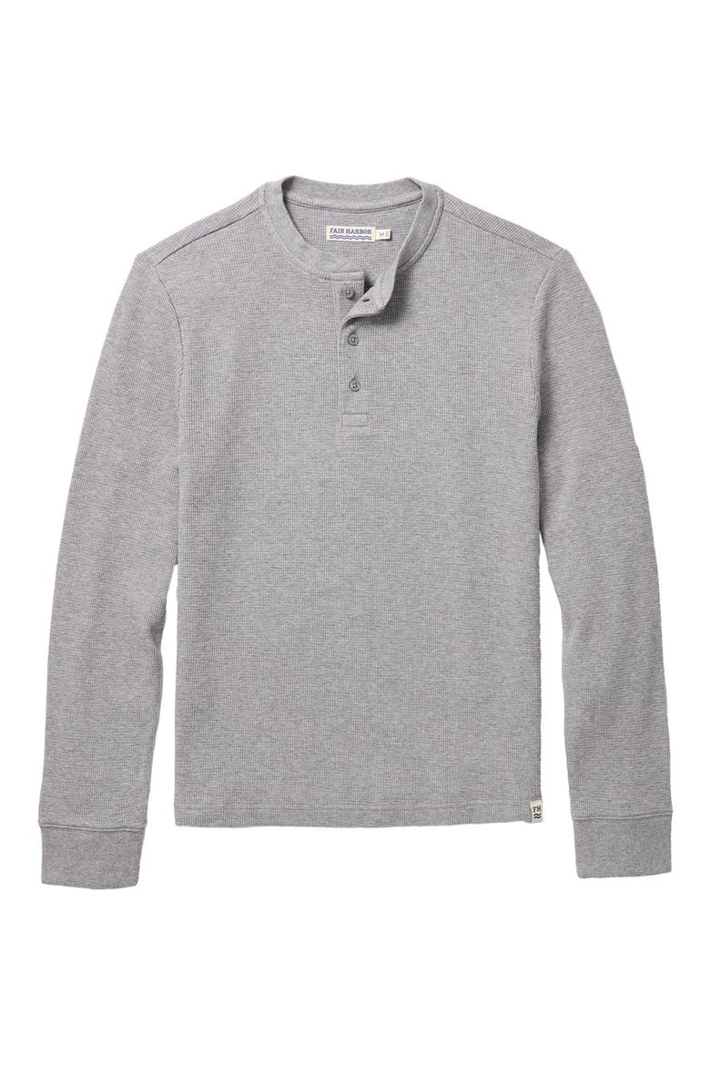 Hudson Organic Cotton Blend Waffle Henley, Alternate, color, HEATHER GREY