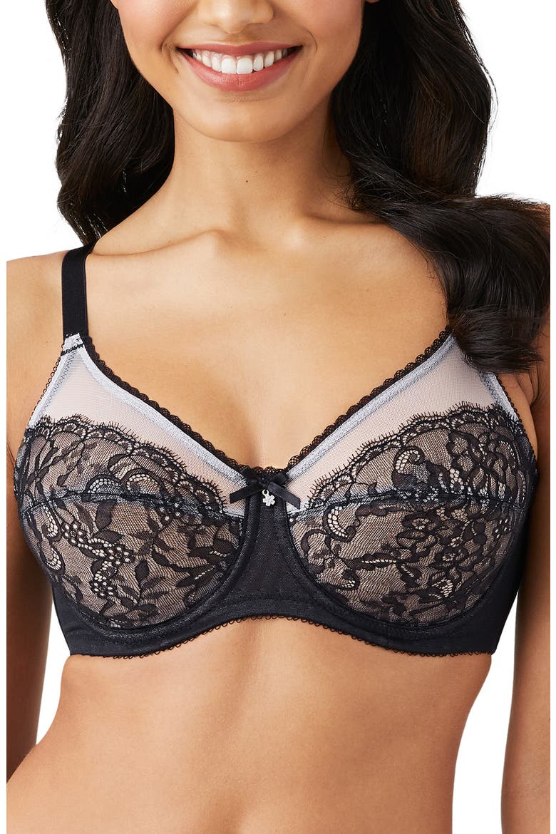 Retro Chic Full Figure Underwire Bra, Main, color, BLACK