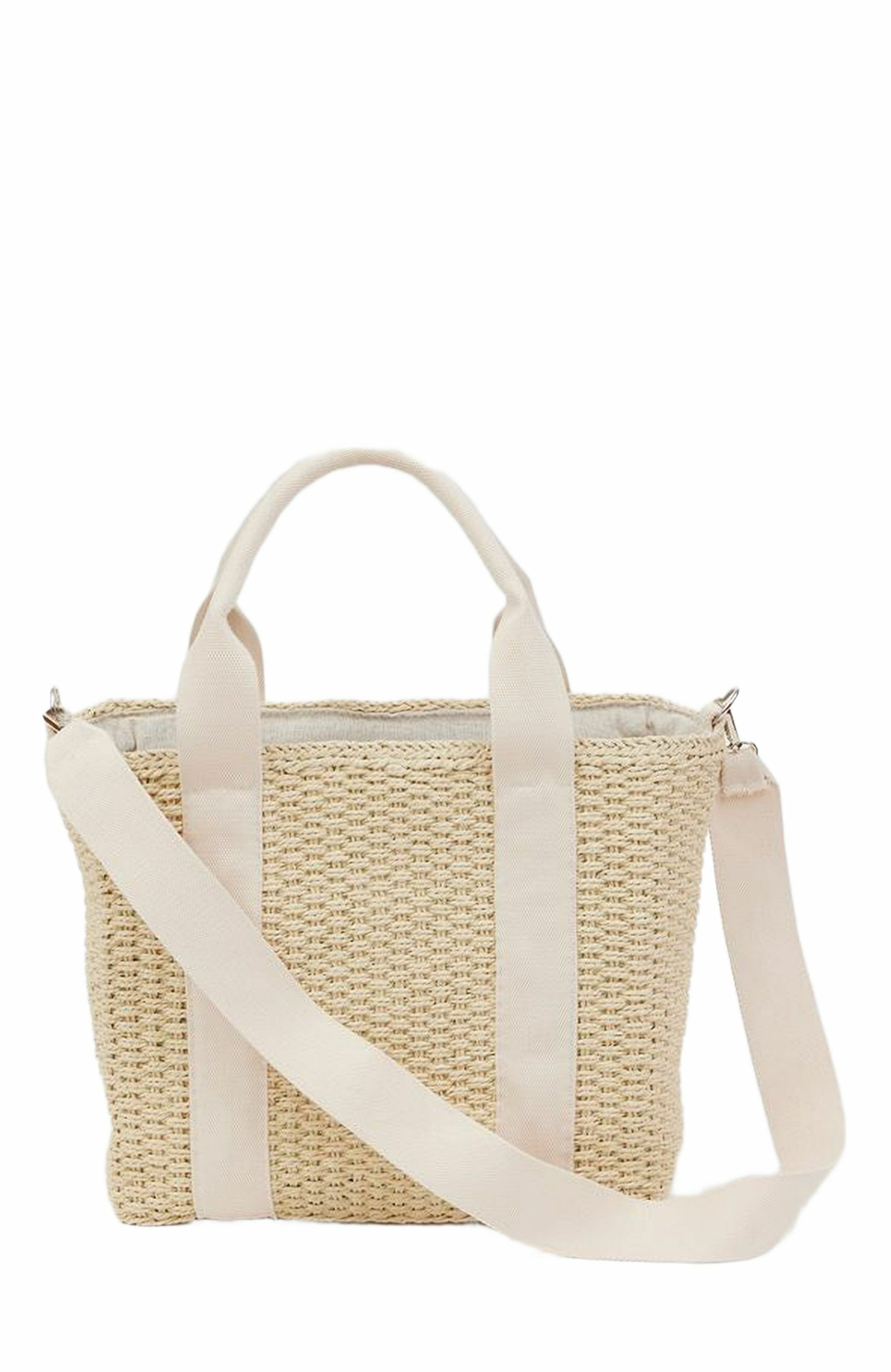 Hat Attack Modern Straw Cooler Tote, Alternate, color, Natural