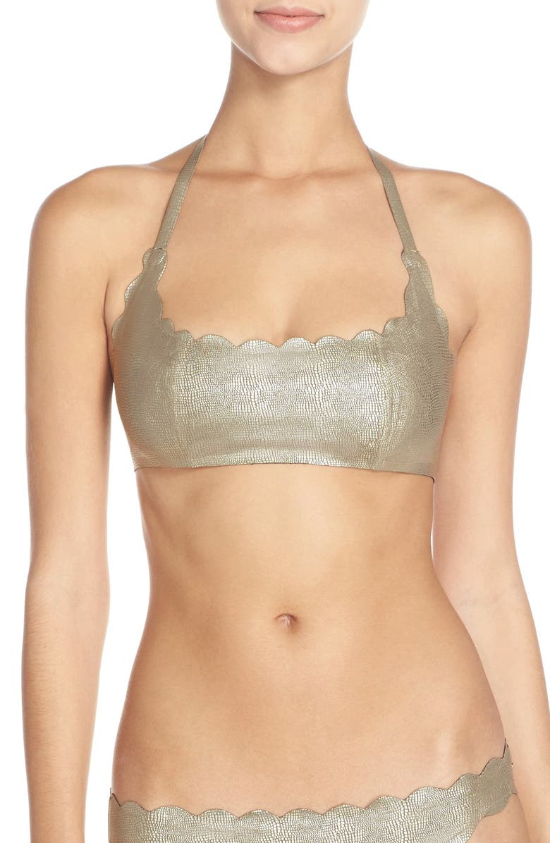 PilyQ Reversible Scalloped Bikini Top, Main, color, 