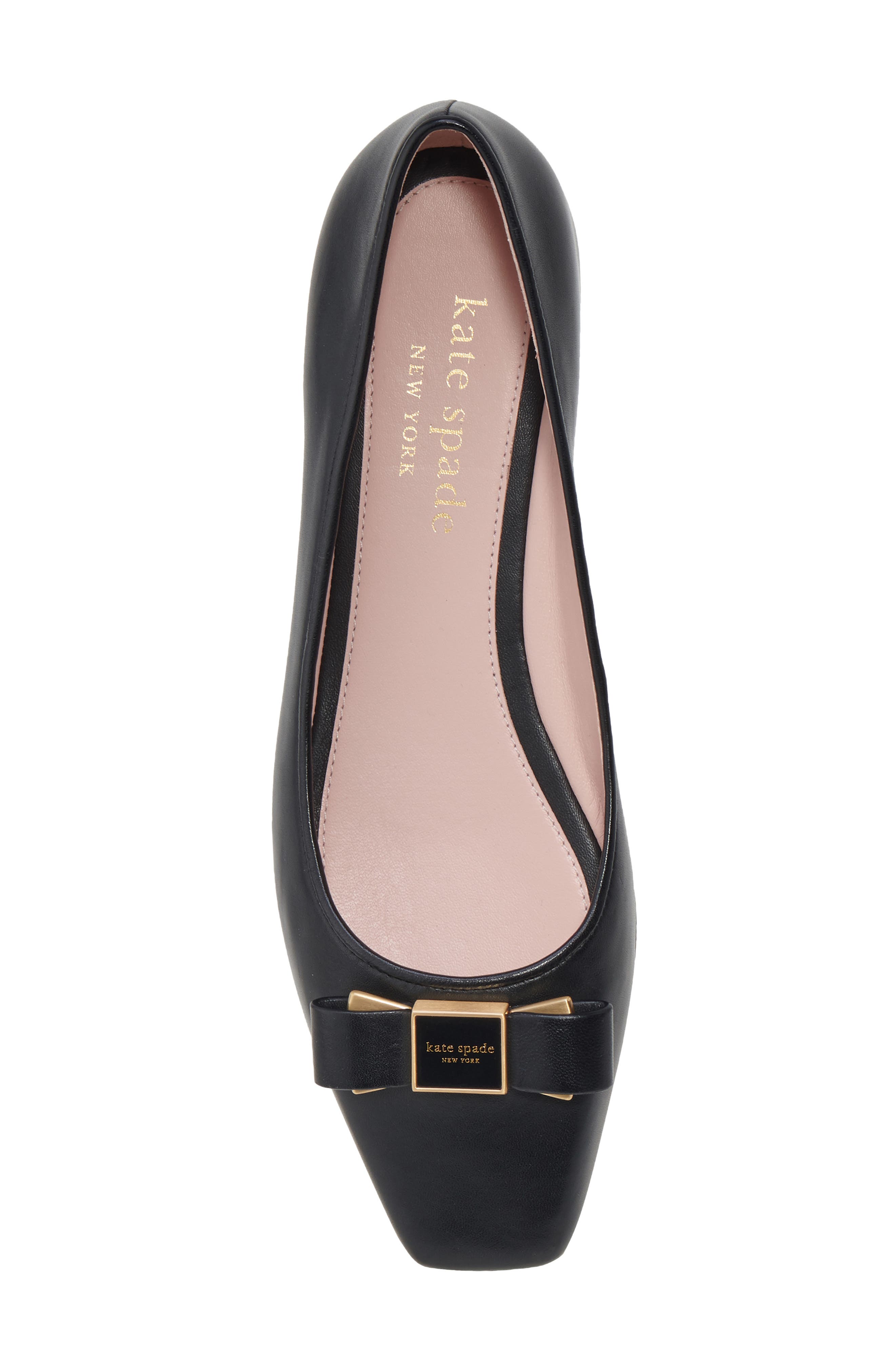 Kate Spade New York bowdie ballet flat, Alternate, color, Black