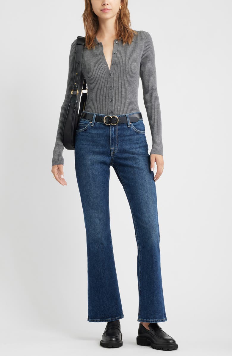 Open Edit Collared Merino Wool Cardigan, Alternate, color, Grey Charcoal Heather