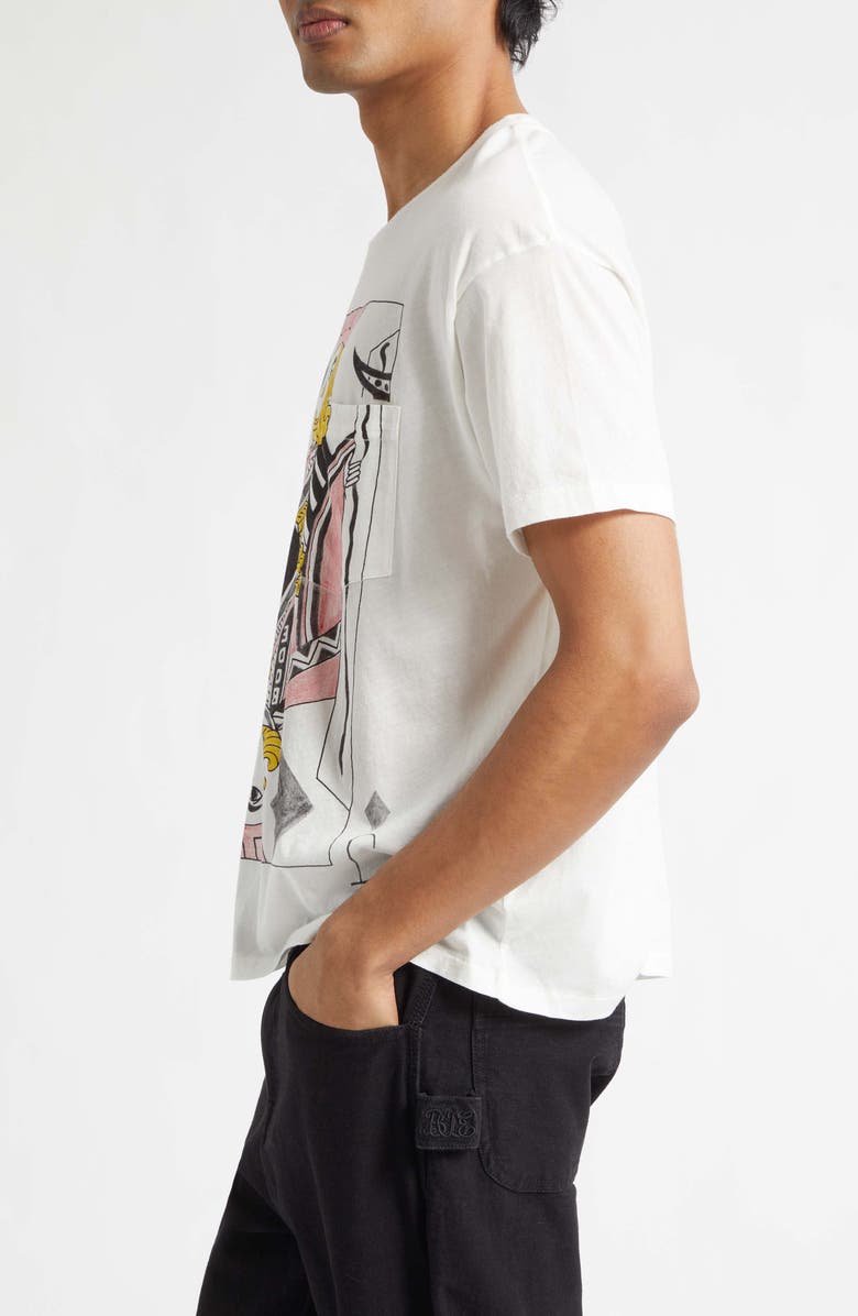 Bode Jack of Diamonds Pocket Graphic T-Shirt, Alternate, color, Cream