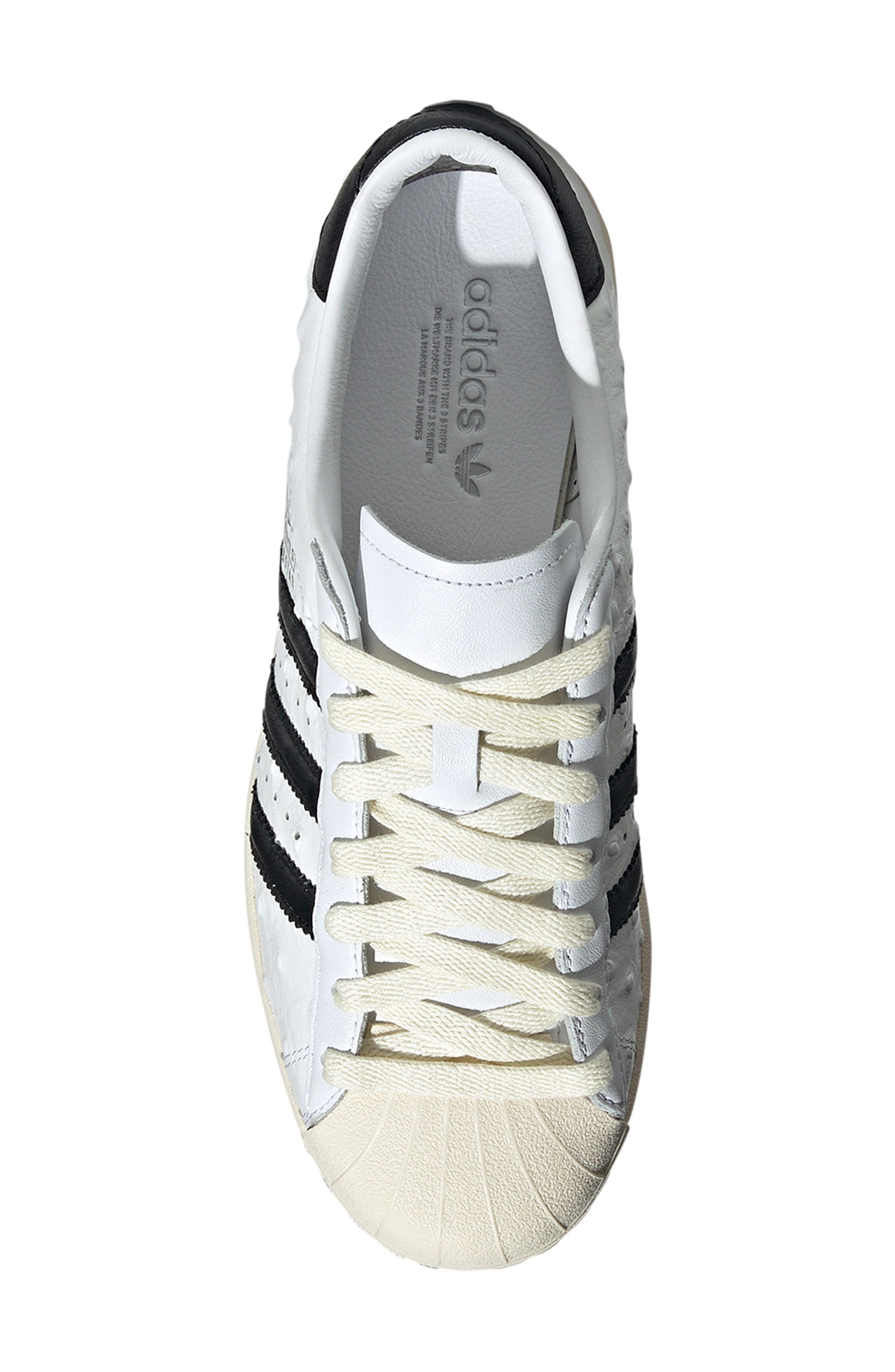 adidas Superstar Embossed Sneaker, Alternate, color, White/ Black/ Cream White